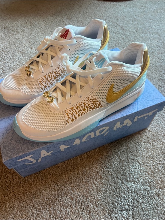 NWT Ja morant 1’s (“Chinese new year”) mens size 13, white metallic gold main image 8